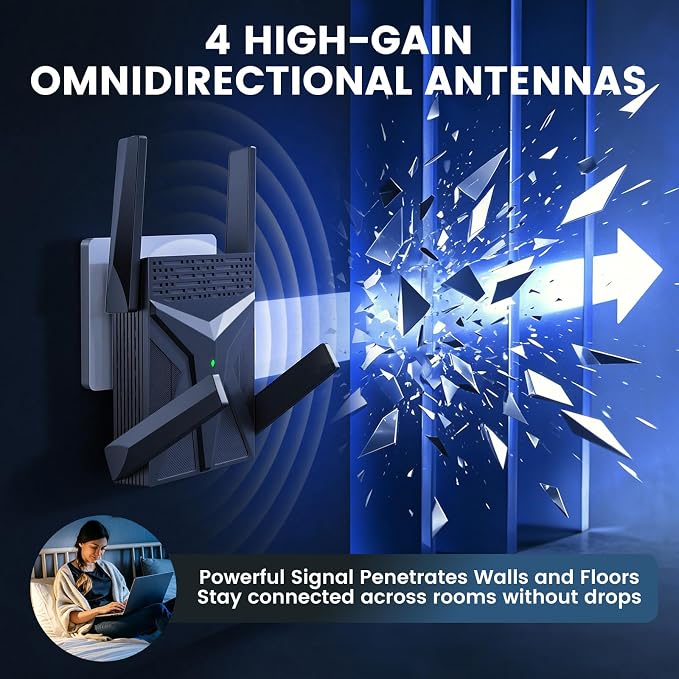 WiFi 6 Extender Signal Booster for Home, AX1800 Dual-Band Wireless Repeater - Image 3