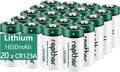 rapthor CR123A 3V Lithium Battery 1650mAh 20 Pack High Power CR123 123A 123 by rapthor