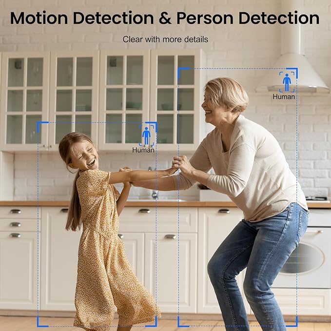INFIYA 2K Baby Camera-WiFi Home Security Cameras Indoor via One-Tap Call with Elderly/Baby/Nanny, Motion Alert, Local/Optional Cloud Storage, Compatible with Alexa/Google Home, K7 1Pack (2.4GHz Only)