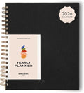 Anecdote Planner 2026 (8.5" x 10") Spiral Notebook - 2026 Daily Planner Weekly and Monthly - Features a Library Buckram Cover, Brass and A4 Size Bleed-Resistant Paper - Organize All 52 Weeks. Start Anytime – Black