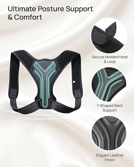 Anatomical Y-Shape Upper Back Brace Posture Corrector For Women,Superior Fabric Back Straightener Posture Corrector Brace，Invisible Confidence & Maximum Breathability,Office Essential