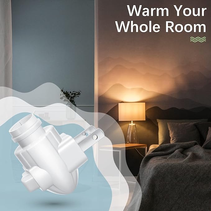Tuanse 10 Sets Plug in Night Light Module Night Light Base with Shade Mounting Clip Plastic Lights Rotating Base for Making Your Own Decorative (White)
