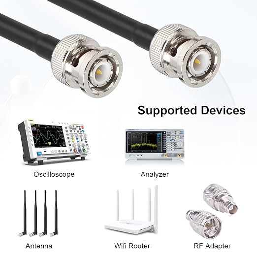 MOOKEERF 6FT RG58 50 ohm BNC Male to Male Coax Cable - Image 6