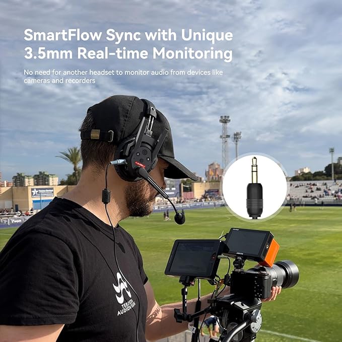 SYNCO XTalk Pro2 XPro X2 2.4GHz Wireless Headset Communication System Random Master Device 500m Operating Range Real-time Monitoring AI Noise Reduction Headset for Movie Shoot Live Show (2Pcs)