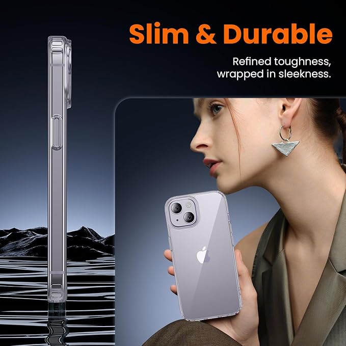 toushion 3 in 1 for iPhone 14 Case Clear, Screen Protector *1 & Camera Lens - Image 5