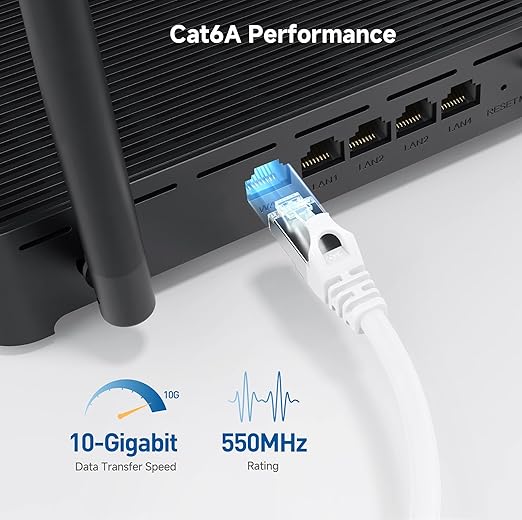Cable Matters 10Gbps Snagless Short Shielded Cat 6A Ethernet Cable - 3ft - Image 3