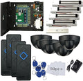 MENGQI-CONTROL Request to Exit PIR Motion Sensor 4 Doors Network RFID Access Control 600 LBS Magnetic Lock 110-240V Power Supply Box RFID Reader Keyfobs/Cards APP remotely Open Door