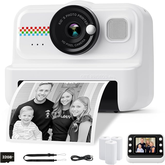 HiMont Kids Instant Print Camera, 1080P HD Kids Camera Instant Print by HiMont