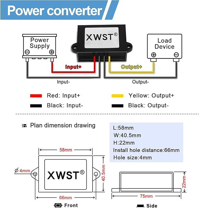 DC DC 12V to 19V 4A 9V-13V to 19V Voltage Regulator,Step-up Module,Boost Converter,Waterproof Power Adapt 76W 19V Volt Transformer Module(12V to 19V 4A)