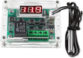 AEDIKO W1209 DC 12V Digital Temperature Controller Board Blue Digital Display Thermostat -50-110°C Electronic Temperature Temp Control Module Switch with Waterproof Case (1pc Red)