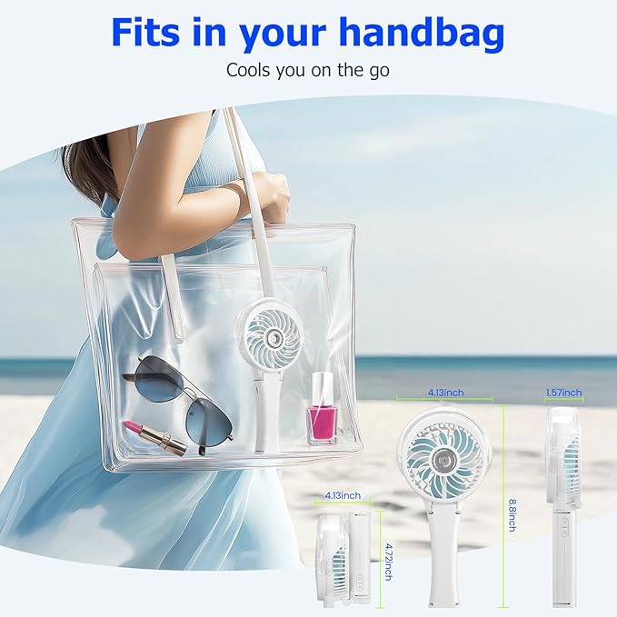 HandFan Upgraded Portable Misting Fan, Two Button Easy Operation, Handheld Rechargeable Mister Fan, Spray Water Mist Fans, Mini Electric Cooling Fans for Travel, Outdoors, Disney(White)