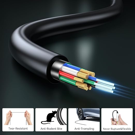 4K Fiber Optic HDMI Cable 6ft, 4K 60Hz 18Gbps HDR10 HDCP2.3 3D Slim Flexible - Image 3