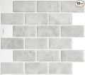 SMART TILES Peel and Stick Backsplash - 10 Sheets of 10.95" x 9.70" - 3D Adhesive Peel and Stick Tile Backsplash for Kitchen, Bathroom, Wall Tile, Fondi