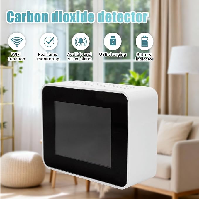 Carbon Dioxide Detector Portable, Formaldehyde TVOC Air Quality Monitor - Image 6