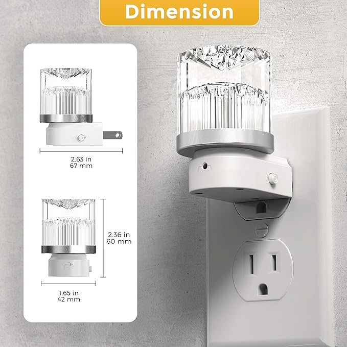 L LOHAS LED Night Light, Night Lights Plug into Wall with 10 Color Change RBG Nightlight Plug in Wall, Built in Dusk to Dawn Sensor for Hallway, Bathroom, Rooms, 2 Pack