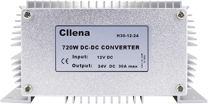 Cllena Waterproof DC/DC 12V to 24V Boost Converter 30A 720W Step Up Voltage Regulator Module Car Power Supply Voltage Transformer (Input 10V-16V)