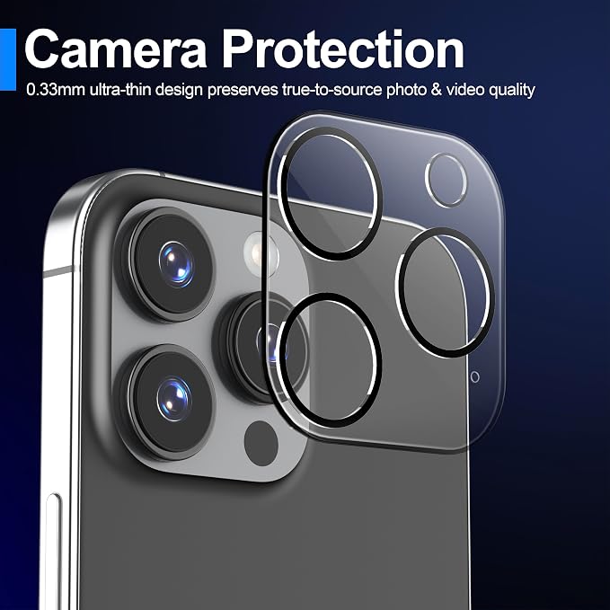 Ailun 3 Pack Screen Protector for iPhone 16 Pro Max + 3 Pack Camera Lens - Image 5
