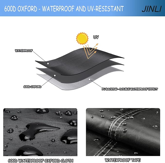 JINLI 45-50 inch outdoor TV trolley cover, courtyard TV cover, Oxford fabric waterproof and dustproof, triple windproof design, compatible with rolling/mobile stand