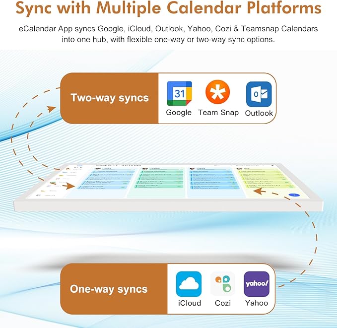 Smart Digital Calendar & Chore Chart for Family Schedules – 32 Inch Smart Touchscreen Interactive Display, Dual-WiFi, Auto-Sync Google iCloud Outlook Calendars, Selectable Reminders, Wall Mountable