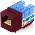 Everest 90° Angled RJ45 Cat5e Keystone Jacks 10-Pack in Red by EverestMediaSolutions