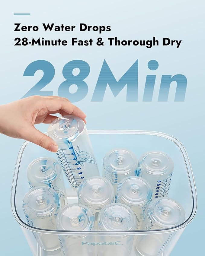 Papablic Baby Bottle Sterilizer and Dryer Pro, Esterilizador De Biberones, Electric Steam Sterilizer for Baby Bottles, Pacifiers, and Pump Parts, Large Capacity 10 Bottles