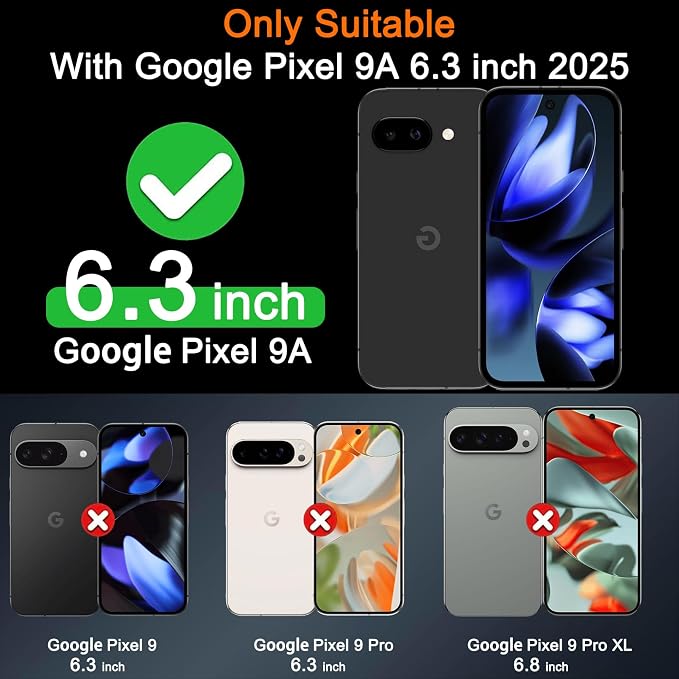 Milomdoi 3 Pack Tempered Glass for Google Pixel 9A Screen Protector - Image 2