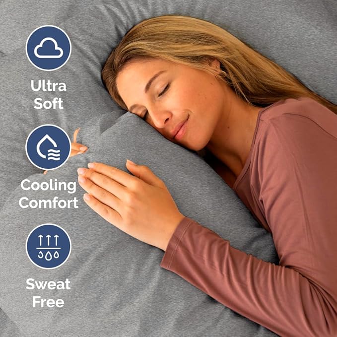 RV Short Queen Sheet Set 60 X 75 - 4 Piece RV Short Queen Bed Sheets - Soft, Breathable & Cooling - Designed for Bunks, Trailers & Campers - Fits 8” to 12" Mattress - Luxury Bedding - Heathered Grey