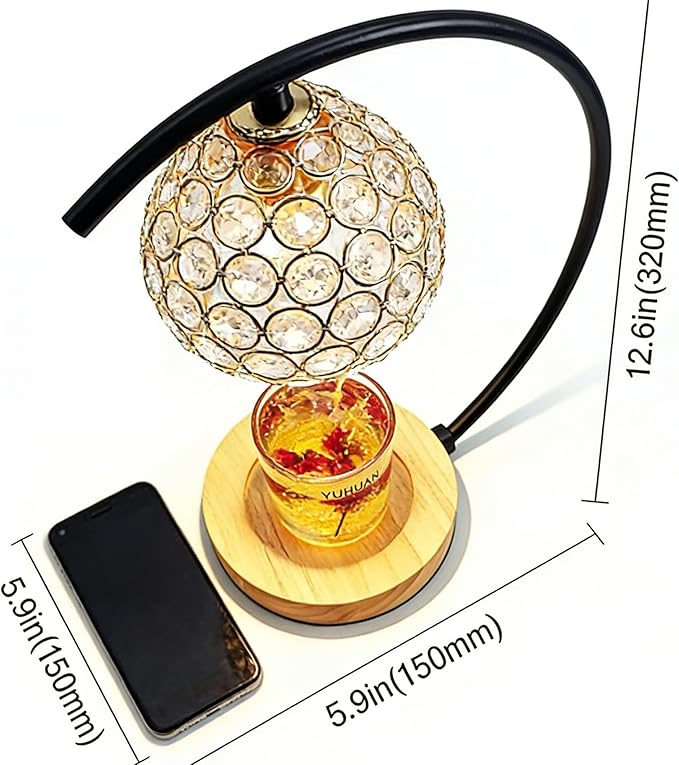 Dimmable Candle Warmer Lamp with Timer & Remote – Modern Desk Lamp for Bedroom Home Decor, Gift for Mom Women, Housewarming Present, Wax Melt Warmer for Jar Candles (No Candle Included)
