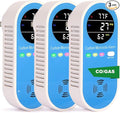 Vzmcov Plug-in Carbon Monoxide Detector with Real-Time CO Display & Temperature/Humidity Monitor, Plug-in CO Alarm for Home, RV, Apartment, Indoor Air Safety 3-Pack
