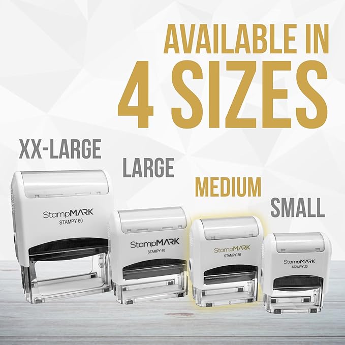 for Deposit Only Customized Office Self Inking Stamp - 2-Lines - Medium - Choose from 15 Ink Colors