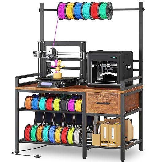 3D Printer Stand with Filament Storage – Tall 66" Heavy Duty Metal 3D Printer by Anrigeail
