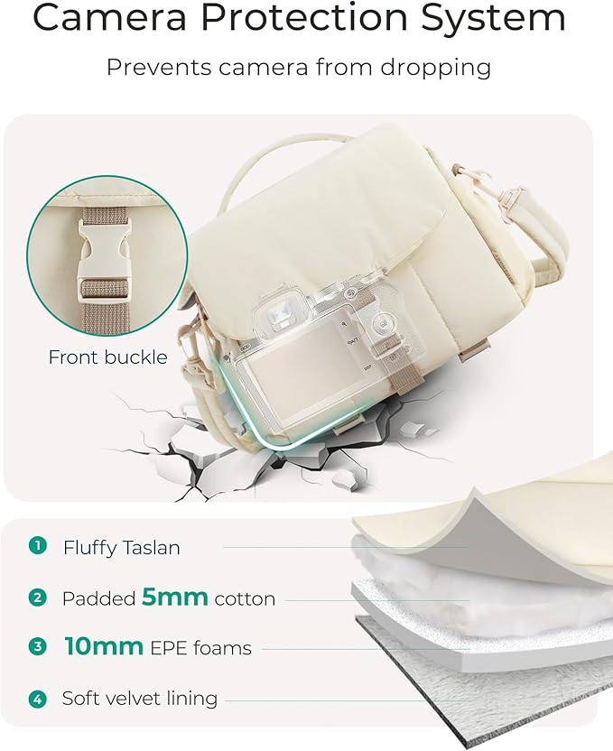 BAGSMART Small Camera Bag, DSLR Camera Case - Image 3