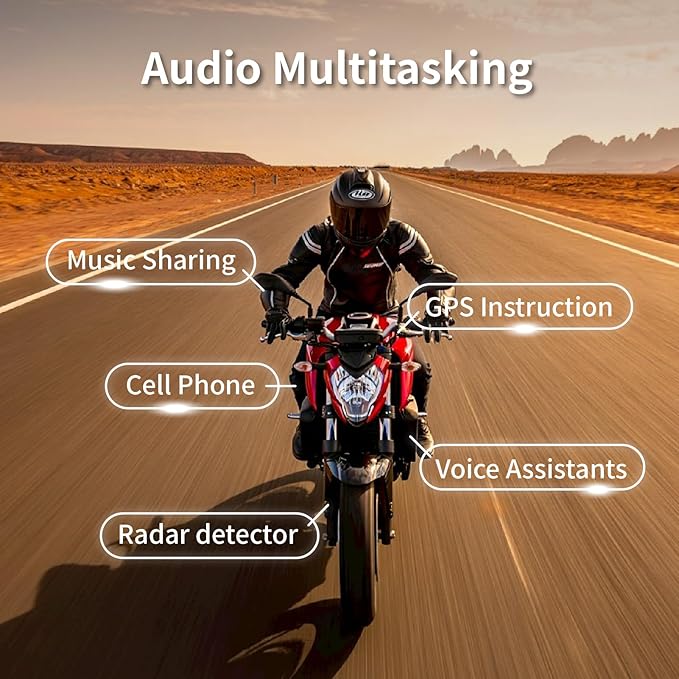 BIKECOMM Salut Motorcycle Helmet Speakers Intercom – 1000M Range Wireless Speakers - Helmet Communication System, IP67, Black, Twin Pack