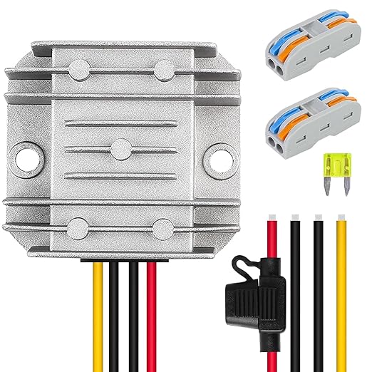 12V to 24V 3A DC Converter - Durable, Waterproof Step-Up Voltage Regulator and Power Boost Transformer, Ideal for Golf Carts & Club Cars
