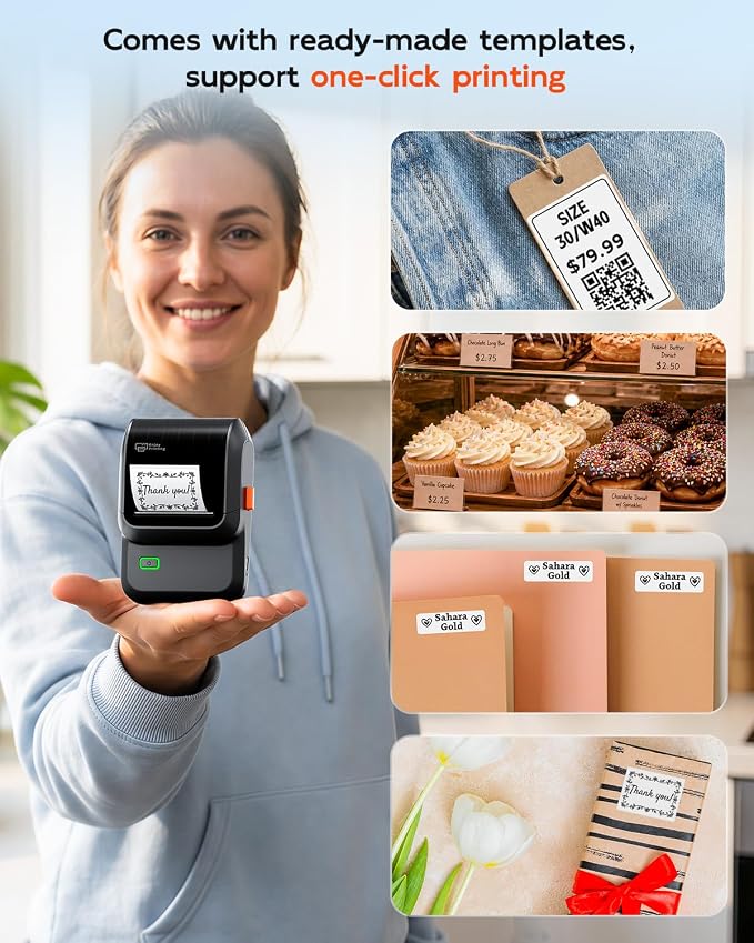 Ponek Label Maker Machine with Tape, M100 Address Barcode Label Printer - Image 4