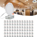 MKUJOO 72 Pack 4 Inch Ultra-Thin LED Recessed Ceiling Light with Junction Box,Panel Light,Daylight, 9.5W,2700K/3000K/3500K/4000K/5000K Selectable Dimmable Downlight ETL&FCC&CE Energy Star Certified