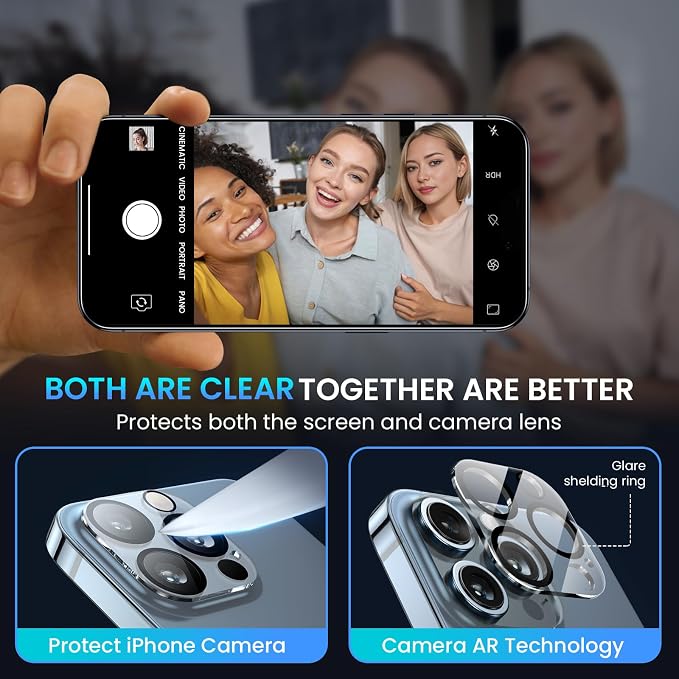 Fotbor [3+3 Pack for iPhone 12 Pro Max Screen Protector - Image 4