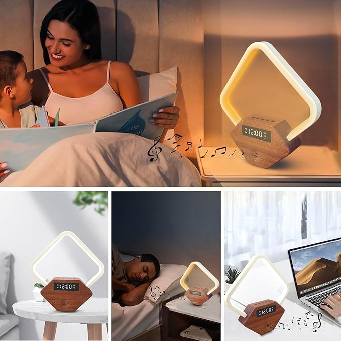 Xunhomon Sunrise Alarm Clock for Bedrooms Heavy Sleepers 15 Sleep Sounds White Noise Machine Baby/Adults 3 Color Table Lamp 10 Ringtones with PD22.5W USB C Fast Charger Birthday Gifts for Women