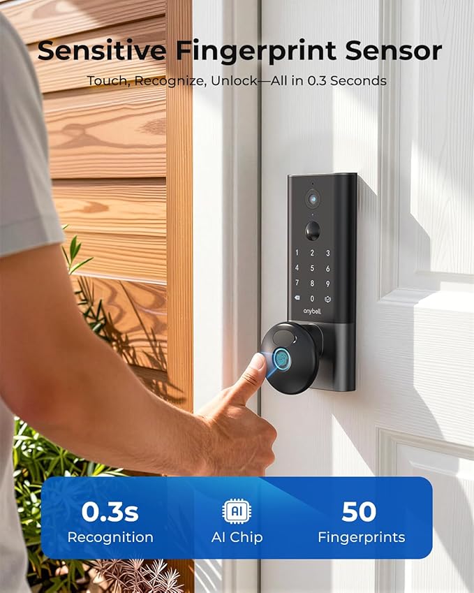 Fingerprint Smart Door Lock, ANYBELL Keyless Entry Door Lock - Image 2