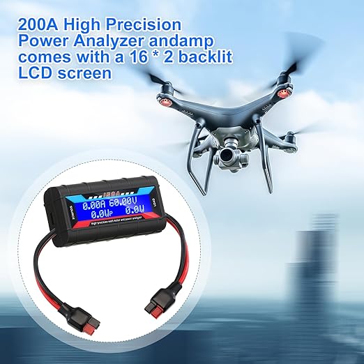 Yunsailing 2 Pcs High Precision Watt Meter Power Analyzer Battery Consumption Performance Monitor Power with Backlight Digital LCD Screen