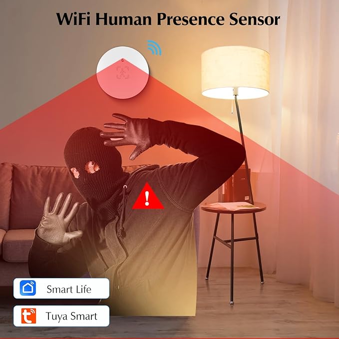 eMylo Human Presence Sensor, WiFi Wave Radar Real-time Human Motion Detection Sensor, Compatible with TUYA/Smart Life(2.4 GHz Wi-Fi Required)