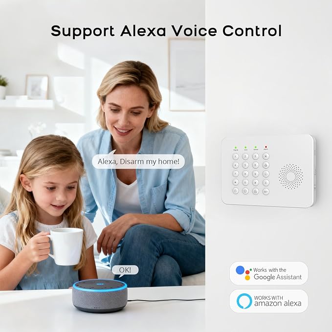 Home Security System with WiFi/4G Phone App Alerts Alarm System, Door Window - Image 3