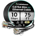 CableGeeker CAT6A Slim Ethernet Cable 75FT, 10Gbps 550MHz High Speed Network by CableGeeker