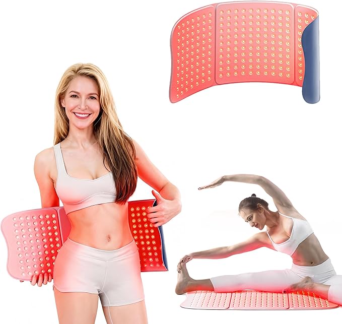 Red Light Therapy Pad for Body – 30"x12" Large 660nm & 850nm Infrared Light, 4 Modes & Timer – Relax & Relieve for Back, Waist, Shoulder, Knee, Home & Office