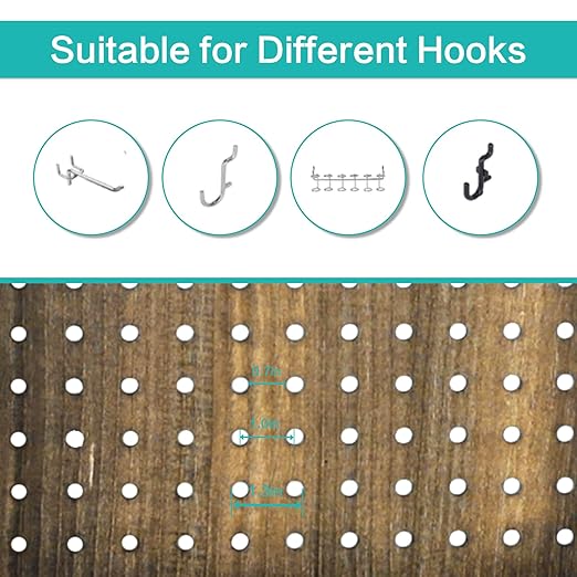 Babion 6 Panel Pegboard Display, Peg Board Room Divider Freestanding Folding Privacy Screens Display Stand for Craft Shows (Brown)