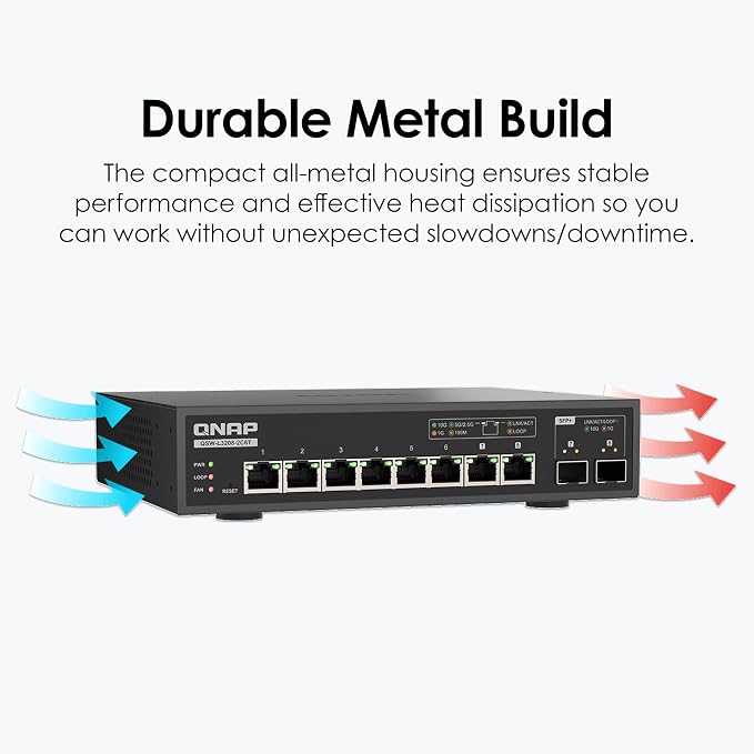 QNAP 8-Port Multi-Gig 10GbE Lite-Managed Network Switch – 6× 10/5/2.5/1G RJ-45 - Image 6