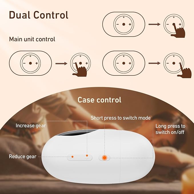 Wireless TENS Unit, Health Expert,Protable Massager,Muscle Stimulator with LCD Screen and Charging Box