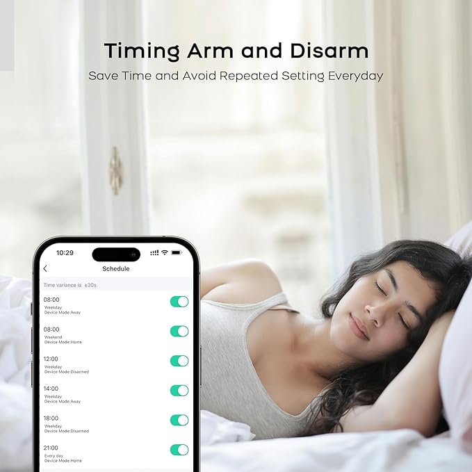 PGST Wifi Home Alarm System,Smart Home Security Systems with Instant Tuya App Alerts,8 PCS Door Alarm Kits Siren Hub with Motion and Door Sensors,Remote,Work with Alexa for Villa,Apartment,Kids Safety