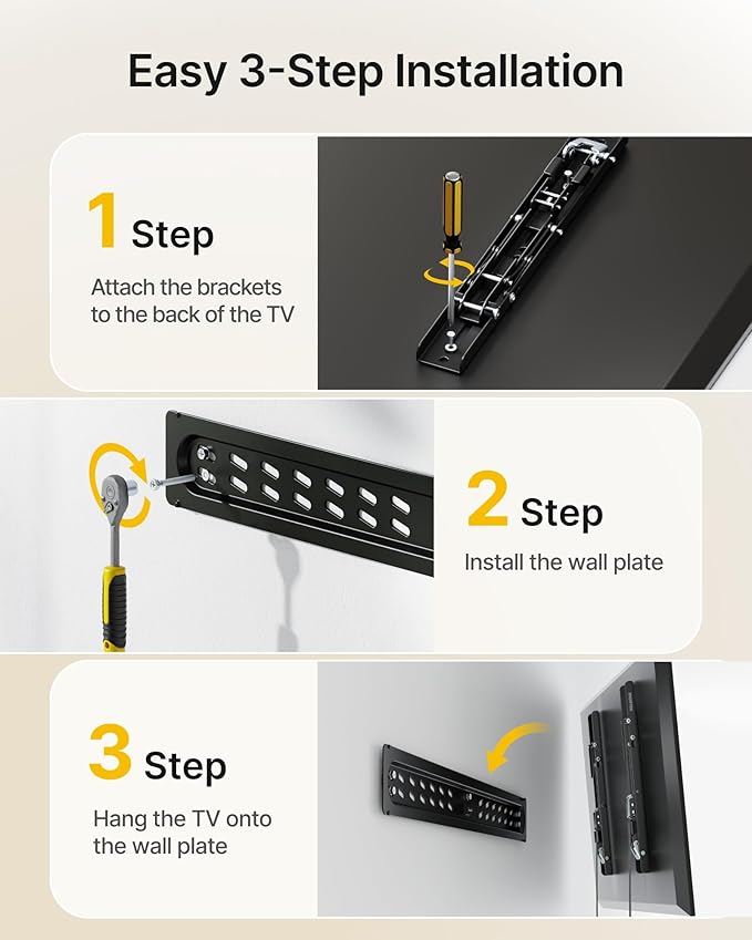 monTEK Ultra Slim Tilting TV Wall Mount Bracket for 43–95" Flat & Curved TVs, 1.2" Low Profile, Anti-Glare Tilt, Holds 150 lbs, Supports VESA 800x400, Fits 16"/18"/24"/32" Studs, TM1006W-LT