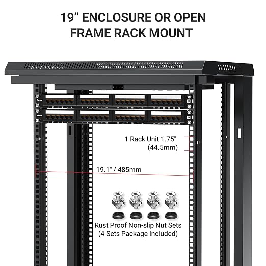 AMPCOM Premium Series CAT5/5e 24 Ports Patch Panel, Rack Mount - Image 7